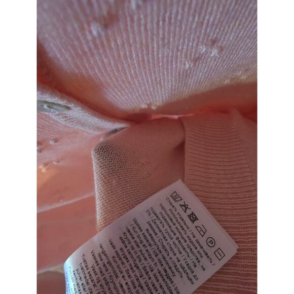 Fransa Zudot Cardigan Sweater S Womens Long Sleeve Pink Buttons Grandma Core - Picture 6 of 7